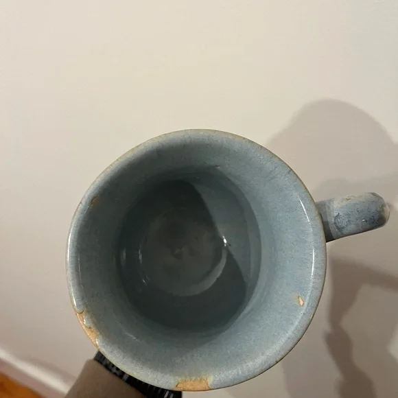 Handmade Farmhouse style Ceramic Mug. Light Blue Brown and White glaze. - Picture 3 of 5